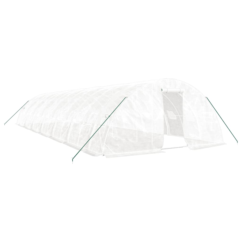 Tuinkas Met Stalen Frame 70 M² 14X5X2,3 M 14 x 5 x 2.3 m Wit