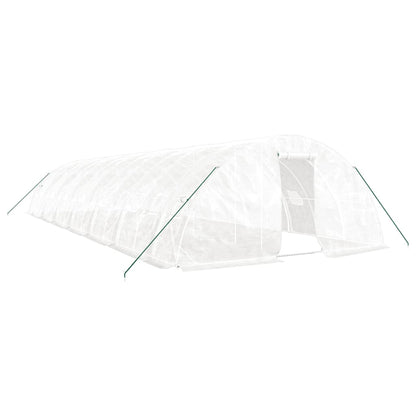 Tuinkas Met Stalen Frame 70 M² 14X5X2,3 M 14 x 5 x 2.3 m Wit