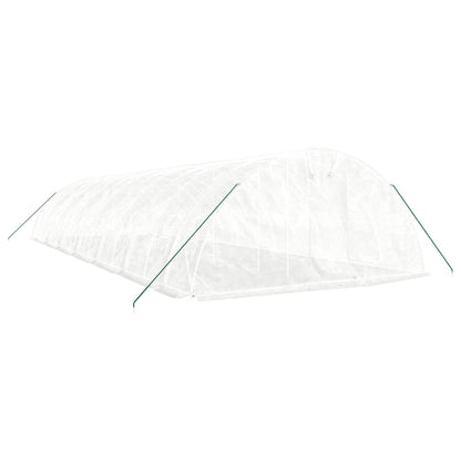Tuinkas Met Stalen Frame 70 M² 14X5X2,3 M 14 x 5 x 2.3 m Wit