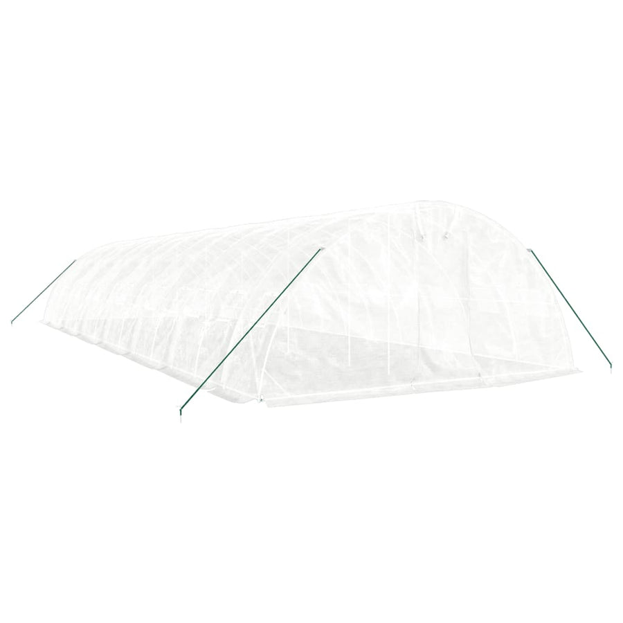 Tuinkas Met Stalen Frame 70 M² 14X5X2,3 M 14 x 5 x 2.3 m Wit