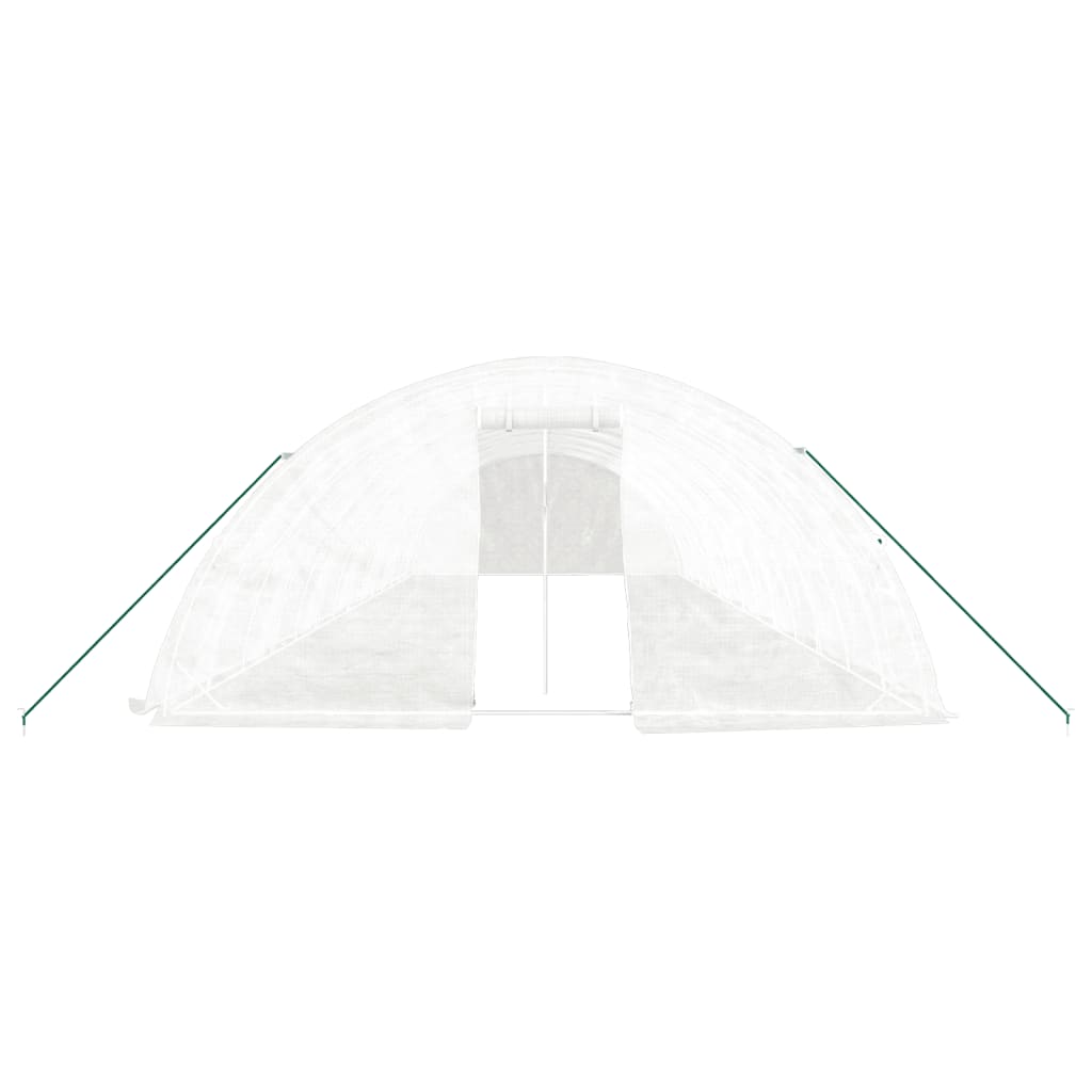 Tuinkas Met Stalen Frame 70 M² 14X5X2,3 M 14 x 5 x 2.3 m Wit