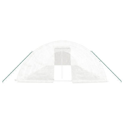 Tuinkas Met Stalen Frame 70 M² 14X5X2,3 M 14 x 5 x 2.3 m Wit
