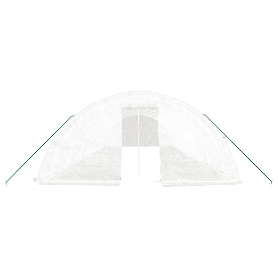 Tuinkas Met Stalen Frame 70 M² 14X5X2,3 M 14 x 5 x 2.3 m Wit