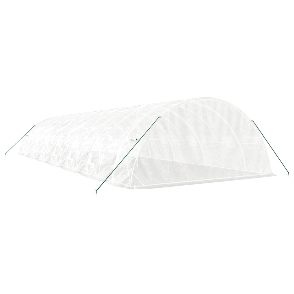Tuinkas Met Stalen Frame 70 M² 14X5X2,3 M 14 x 5 x 2.3 m Wit