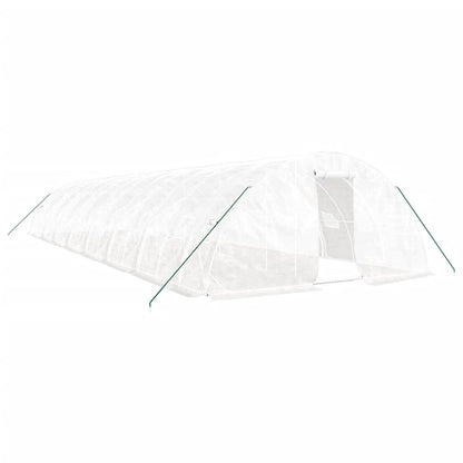 Tuinkas Met Stalen Frame 80 M² 16X5X2,3 M 16 x 5 x 2.3 m Wit