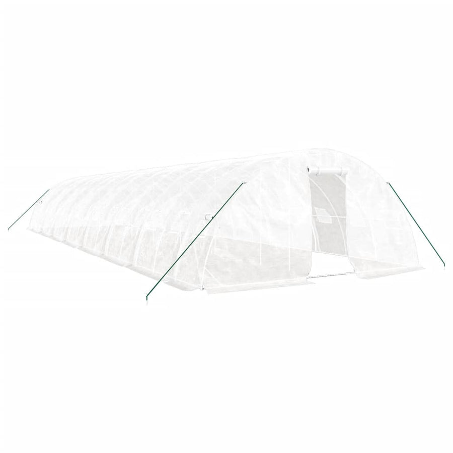 Tuinkas Met Stalen Frame 80 M² 16X5X2,3 M 16 x 5 x 2.3 m Wit