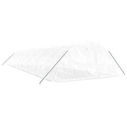 Tuinkas Met Stalen Frame 80 M² 16X5X2,3 M 16 x 5 x 2.3 m Wit