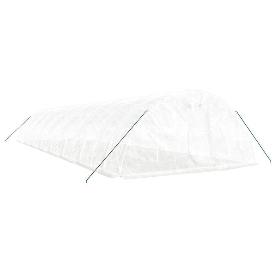 Tuinkas Met Stalen Frame 80 M² 16X5X2,3 M 16 x 5 x 2.3 m Wit