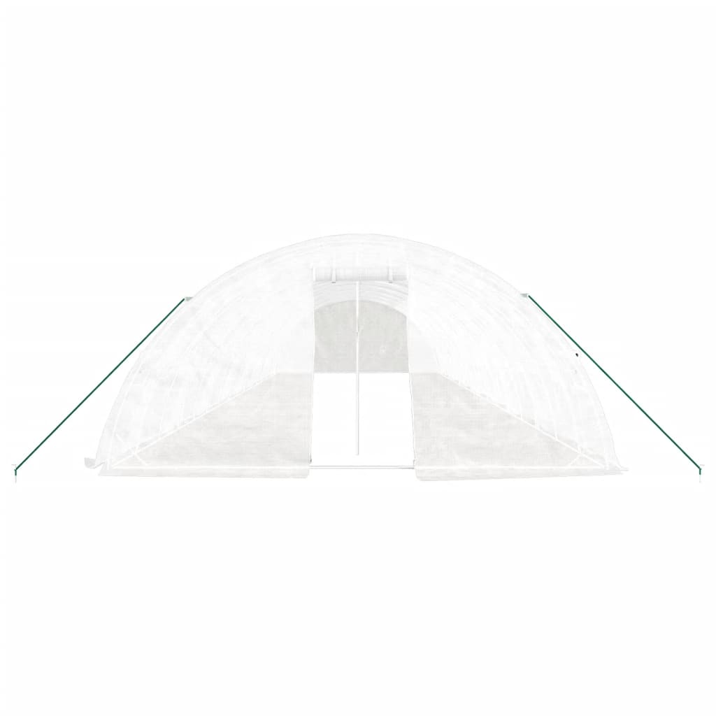 Tuinkas Met Stalen Frame 80 M² 16X5X2,3 M 16 x 5 x 2.3 m Wit