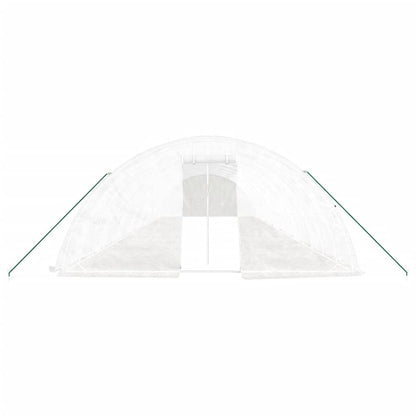 Tuinkas Met Stalen Frame 80 M² 16X5X2,3 M 16 x 5 x 2.3 m Wit