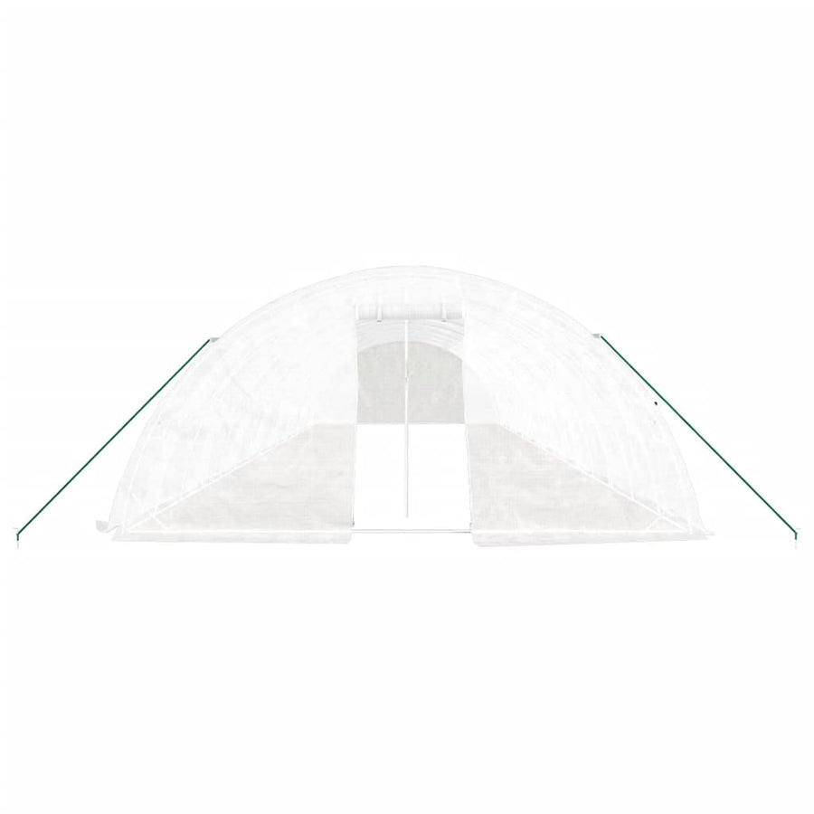 Tuinkas Met Stalen Frame 80 M² 16X5X2,3 M 16 x 5 x 2.3 m Wit