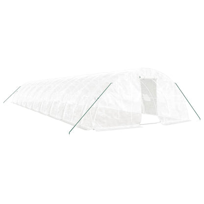 Tuinkas Met Stalen Frame 90 M² 18X5X2,3 M 18 x 5 x 2.3 m Wit