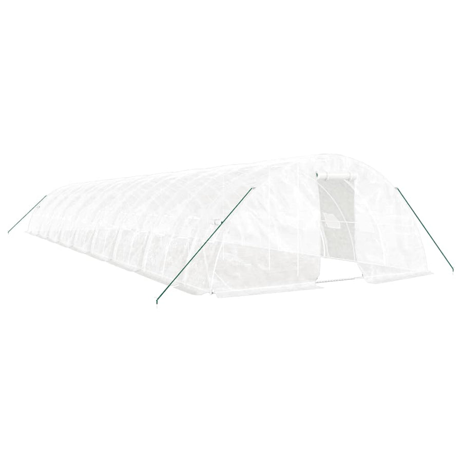 Tuinkas Met Stalen Frame 90 M² 18X5X2,3 M 18 x 5 x 2.3 m Wit