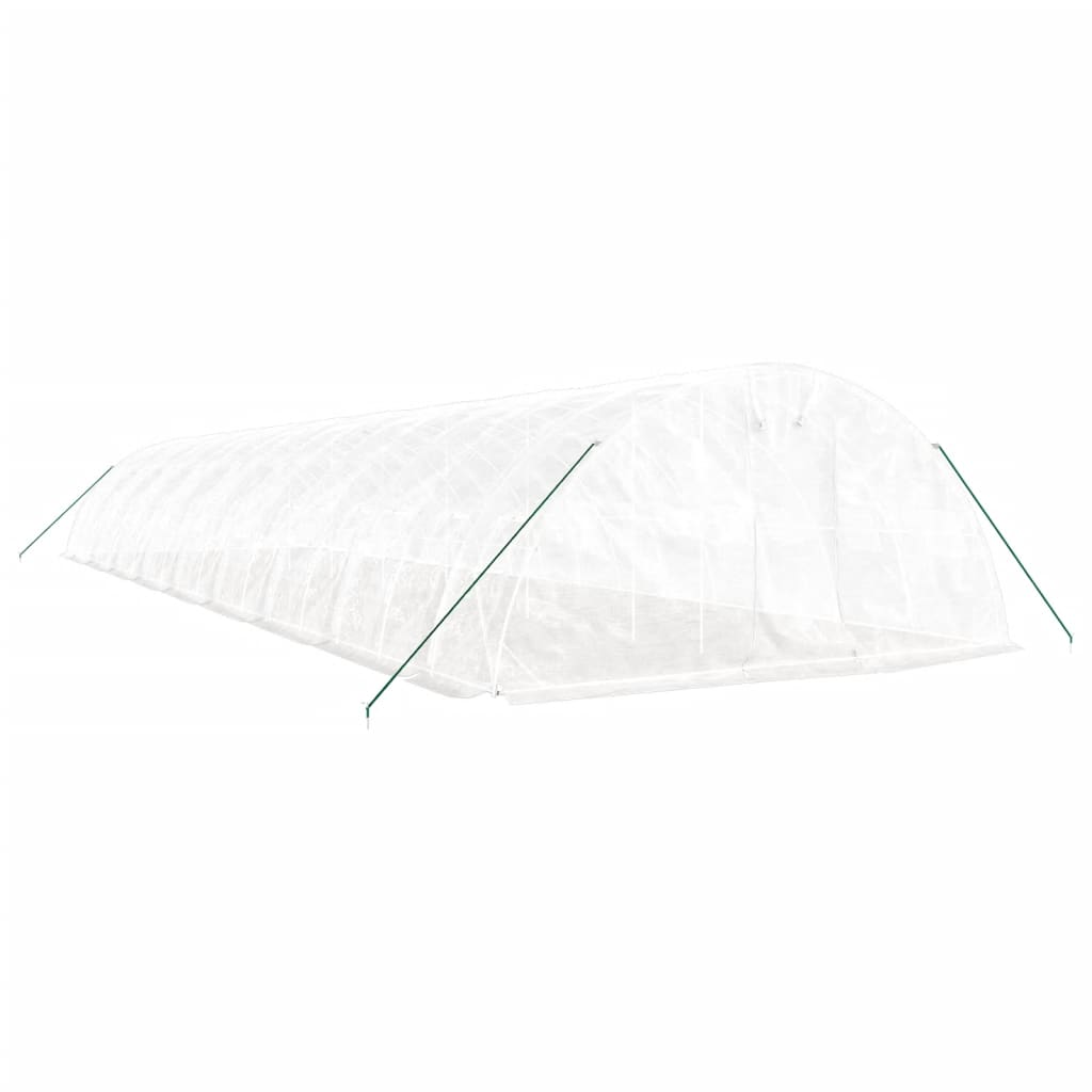 Tuinkas Met Stalen Frame 90 M² 18X5X2,3 M 18 x 5 x 2.3 m Wit