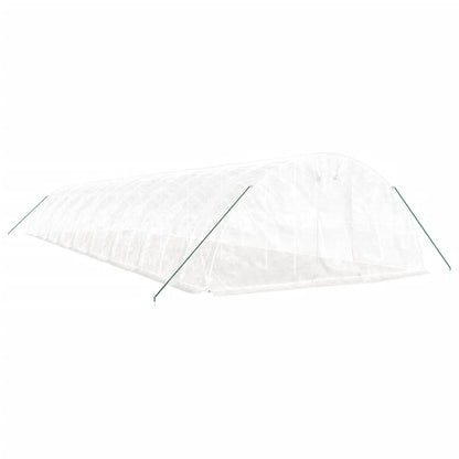 Tuinkas Met Stalen Frame 90 M² 18X5X2,3 M 18 x 5 x 2.3 m Wit