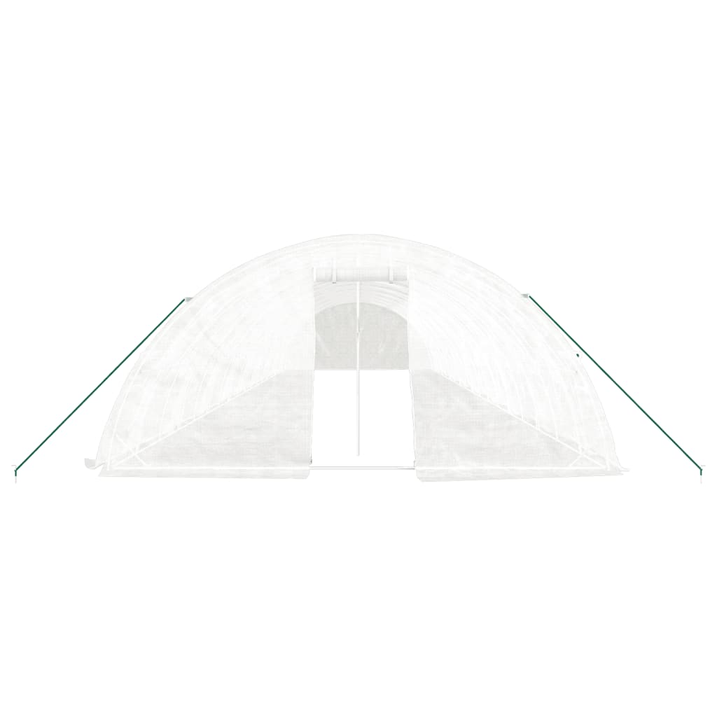 Tuinkas Met Stalen Frame 90 M² 18X5X2,3 M 18 x 5 x 2.3 m Wit