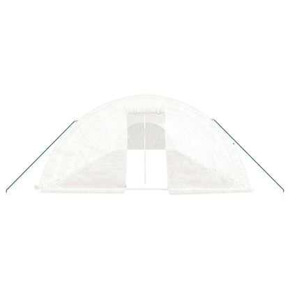 Tuinkas Met Stalen Frame 90 M² 18X5X2,3 M 18 x 5 x 2.3 m Wit