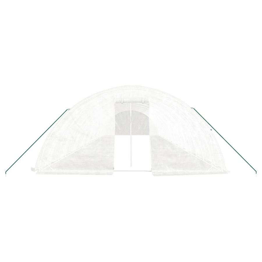 Tuinkas Met Stalen Frame 90 M² 18X5X2,3 M 18 x 5 x 2.3 m Wit