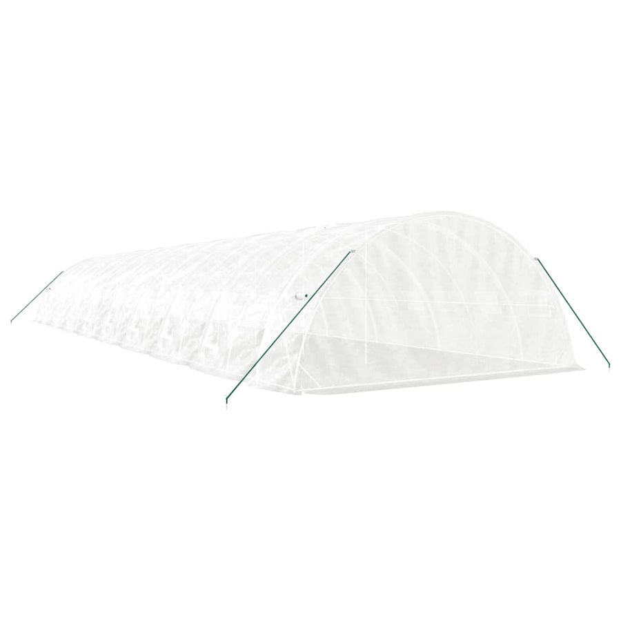 Tuinkas Met Stalen Frame 90 M² 18X5X2,3 M 18 x 5 x 2.3 m Wit