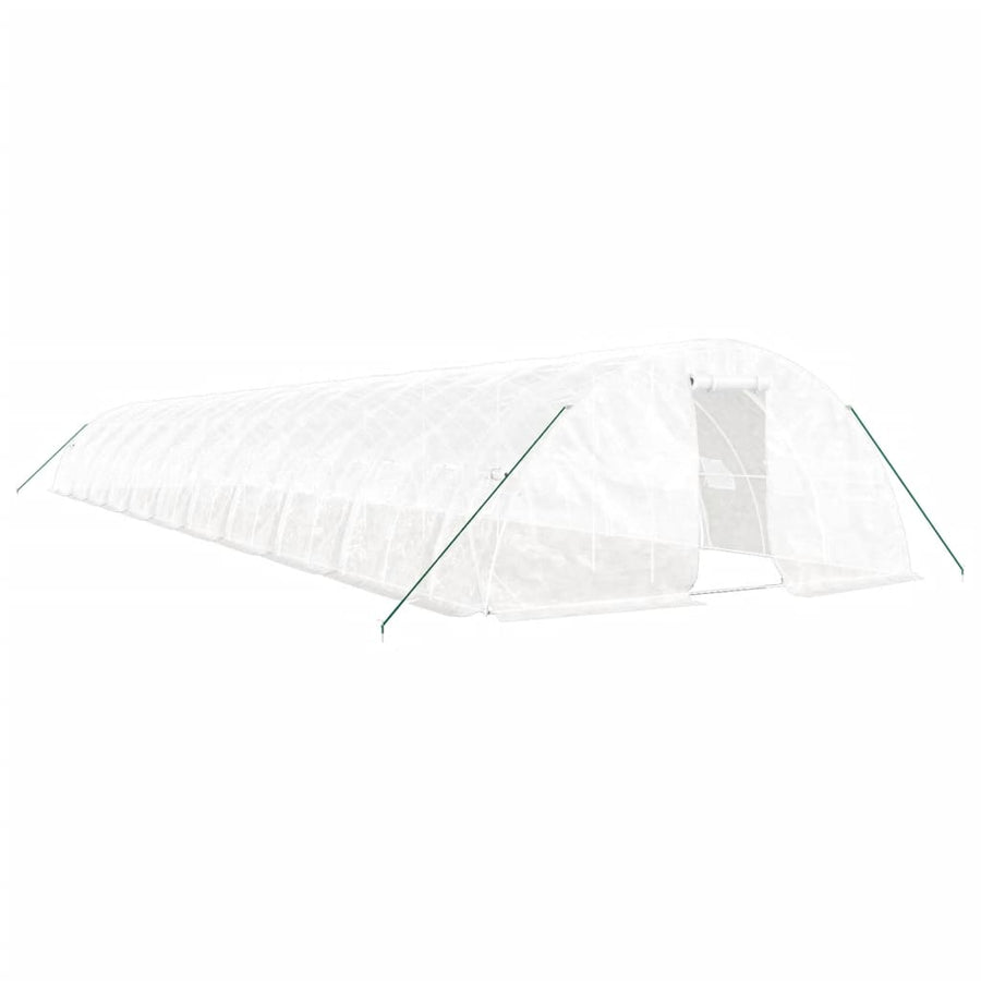 Tuinkas Met Stalen Frame 110 M² 22X5X2,3 M 22 x 5 x 2.3 m Wit
