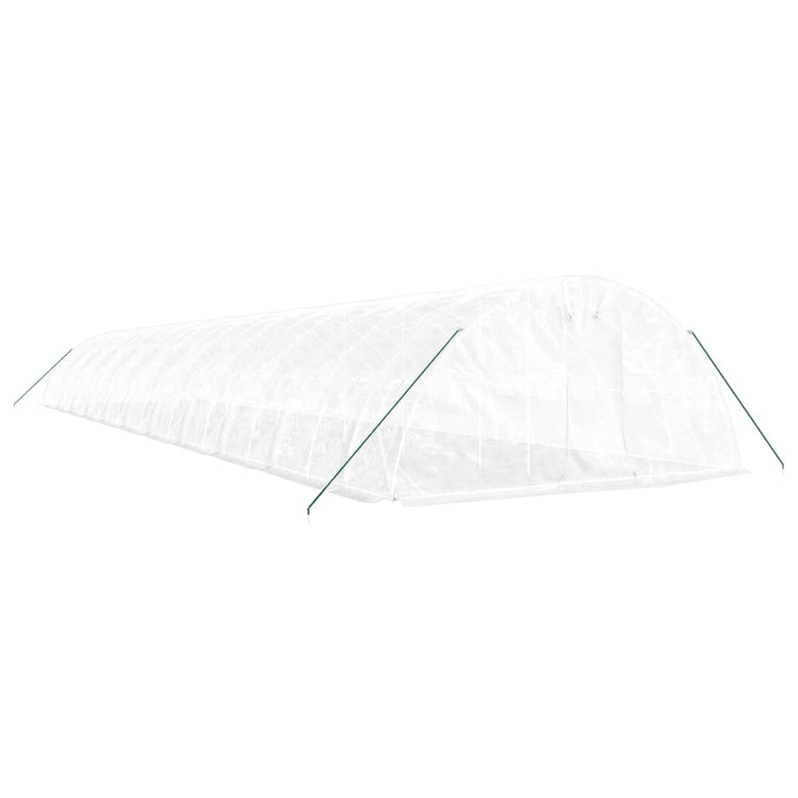 Tuinkas Met Stalen Frame 110 M² 22X5X2,3 M 22 x 5 x 2.3 m Wit