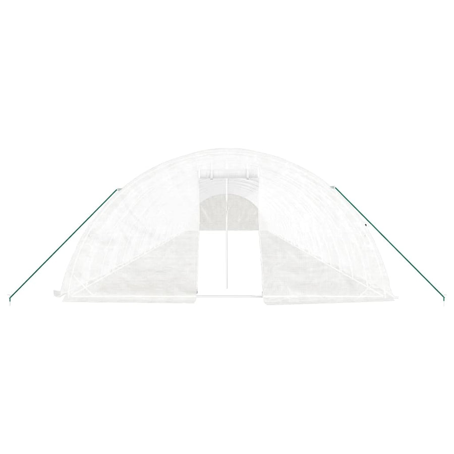 Tuinkas Met Stalen Frame 110 M² 22X5X2,3 M 22 x 5 x 2.3 m Wit