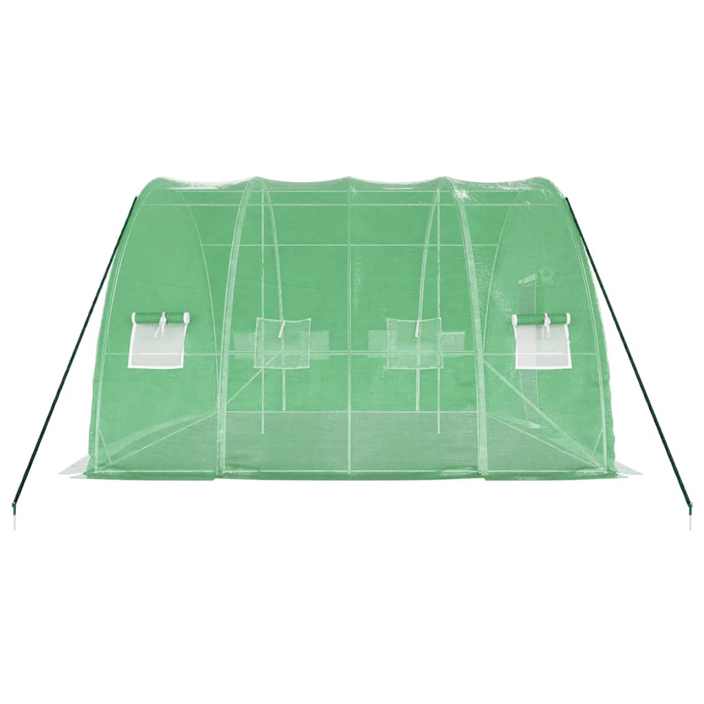 Tuinkas Met Stalen Frame 24 M² 6X4X2,85 M 6 x 4 x 2.85 m Groen