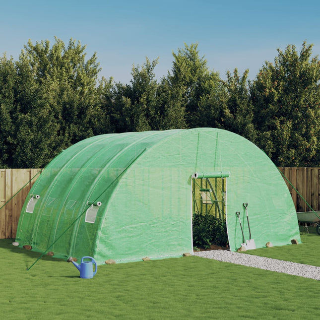 Tuinkas Met Stalen Frame 24 M² 6X4X2,85 M 6 x 4 x 2.85 m Groen