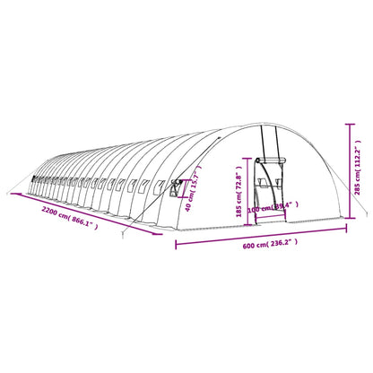 Tuinkas Met Stalen Frame 132 M² 22X6X2,85 M 22 x 6 x 2.85 m