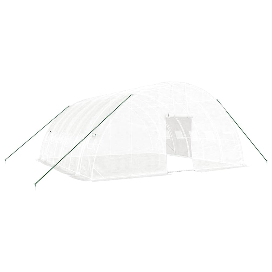 Tuinkas Met Stalen Frame 36 M² 6X6X2,85 M 6 x 6 x 2.85 m Wit