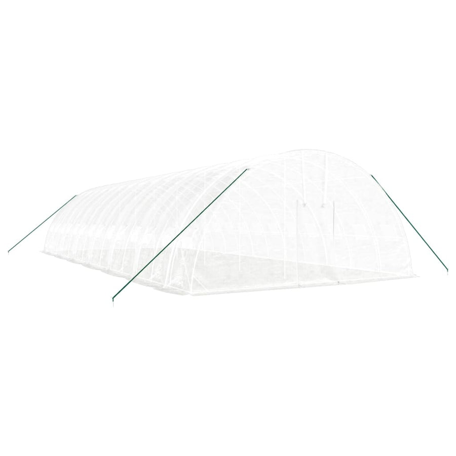 Tuinkas Met Stalen Frame 84 M² 14X6X2,85 M 14 x 6 x 2.85 m Wit