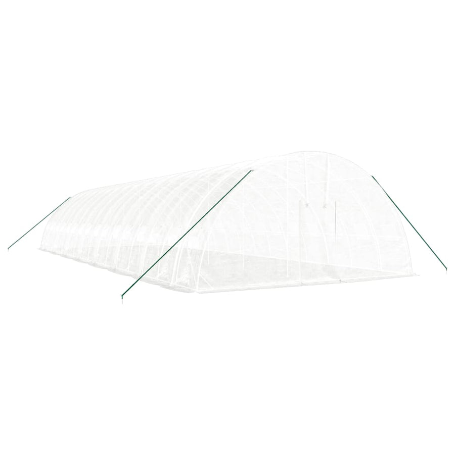 Tuinkas Met Stalen Frame 96 M² 16X6X2,85 M 16 x 6 x 2.85 m Wit