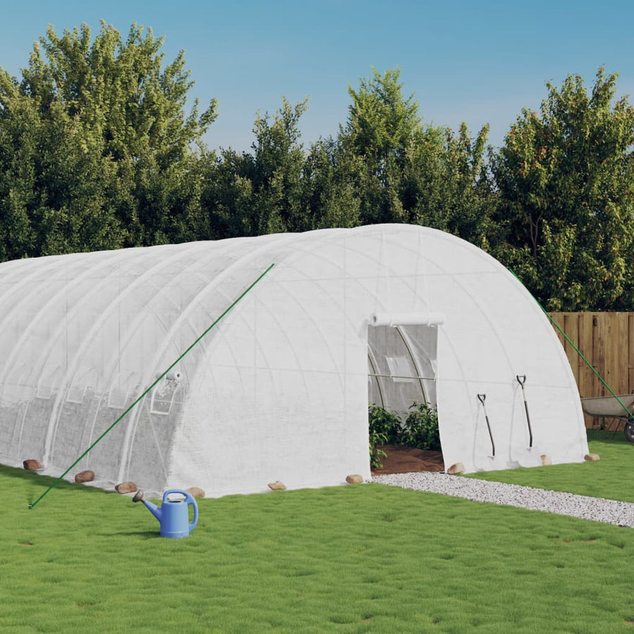 Tuinkas Met Stalen Frame 132 M² 22X6X2,85 M 22 x 6 x 2.85 m Wit