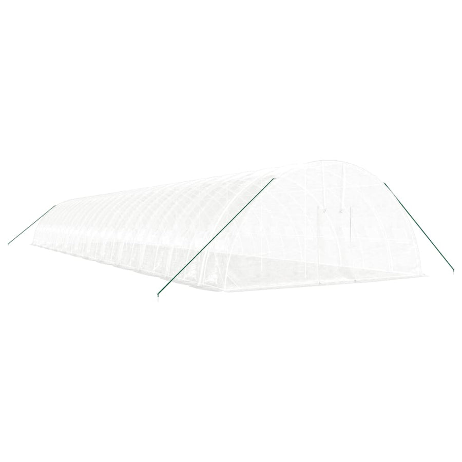 Tuinkas Met Stalen Frame 144 M² 24X6X2,85 M 24 x 6 x 2.85 m Wit