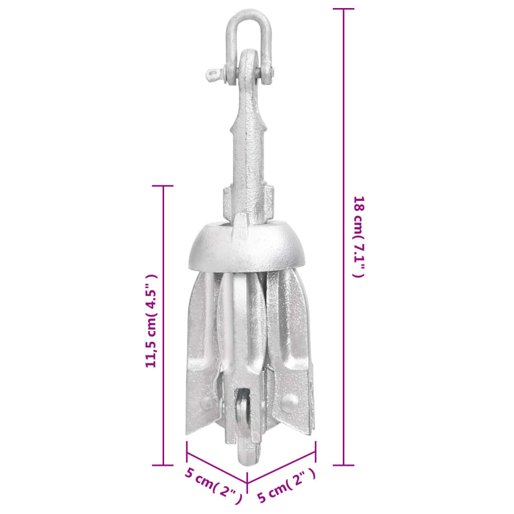Anker Inklapbaar 0,7 Kg Smeedijzer Zilver 0.7 kg zonder touw
