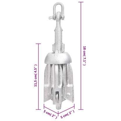 Anker Inklapbaar 0,7 Kg Smeedijzer Zilver 0.7 kg zonder touw