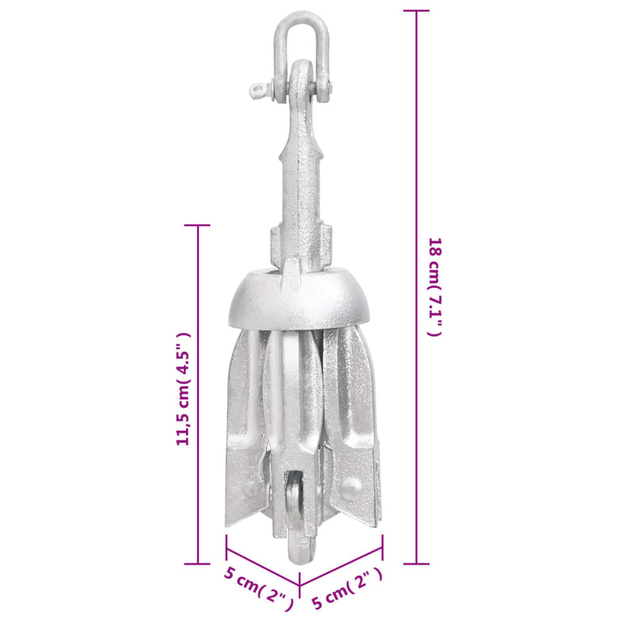 Anker Inklapbaar 0,7 Kg Smeedijzer Zilver 0.7 kg zonder touw