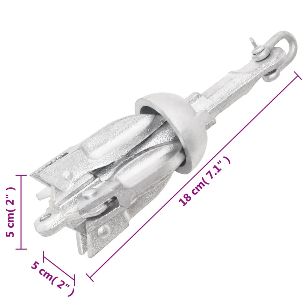 Anker Inklapbaar 0,7 Kg Smeedijzer Zilver 0.7 kg zonder touw