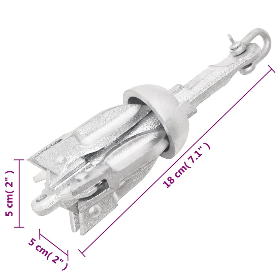 Anker Inklapbaar 0,7 Kg Smeedijzer Zilver 0.7 kg zonder touw