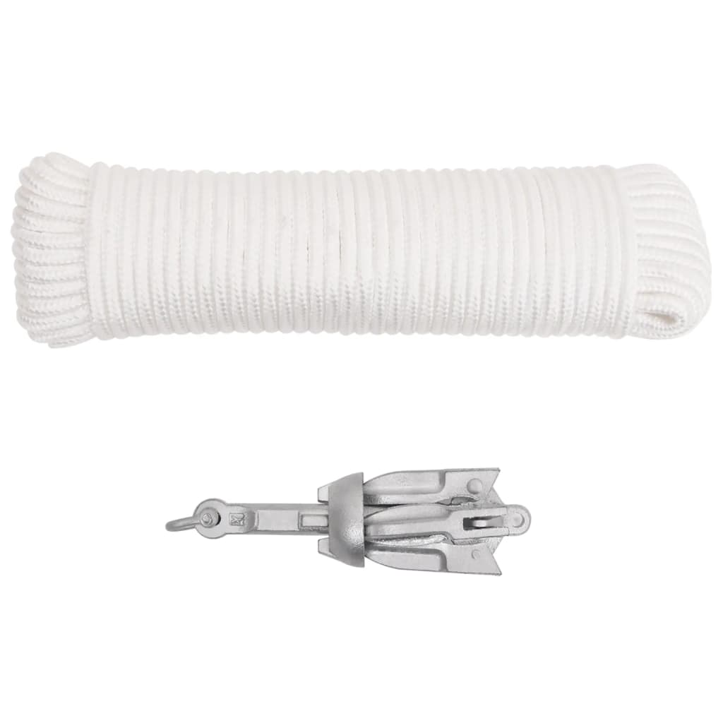 Anker Inklapbaar 0,7 Kg Smeedijzer Zilverkleurig 0.7 kg met touw