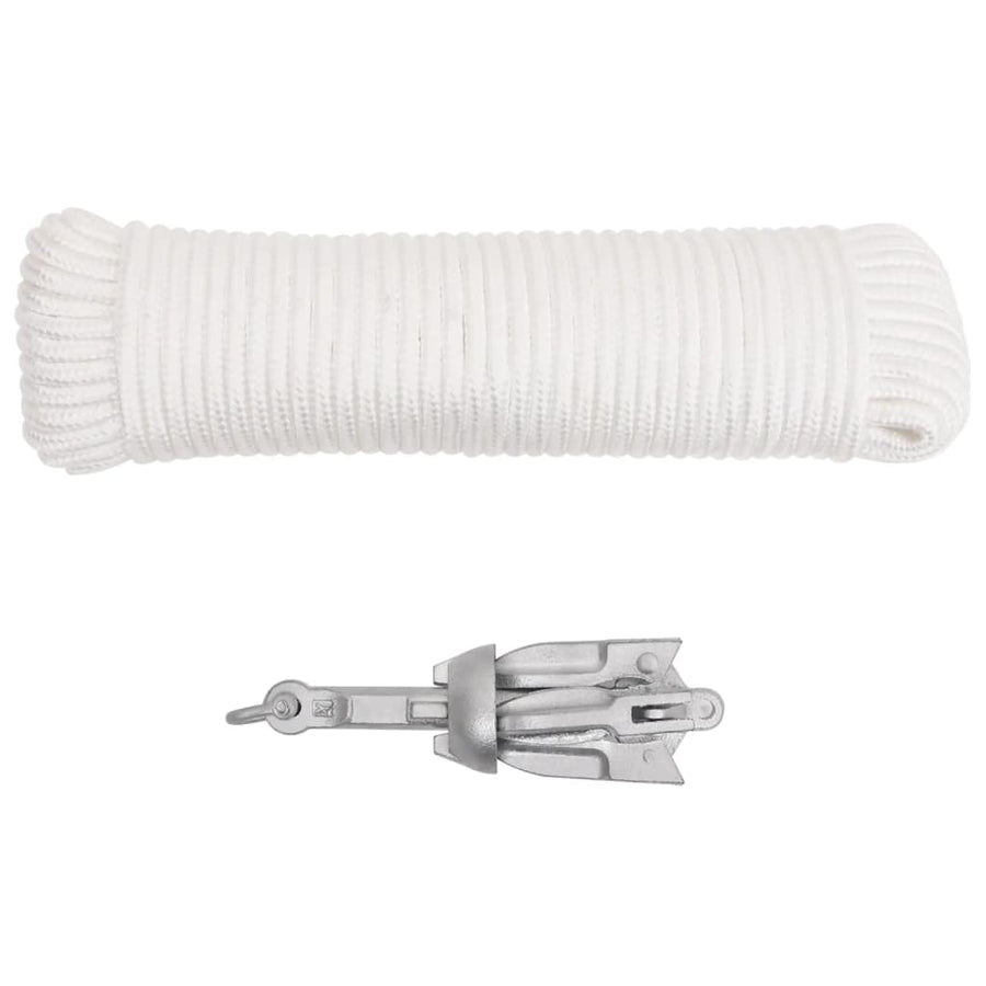 Anker Inklapbaar 0,7 Kg Smeedijzer Zilverkleurig 0.7 kg met touw