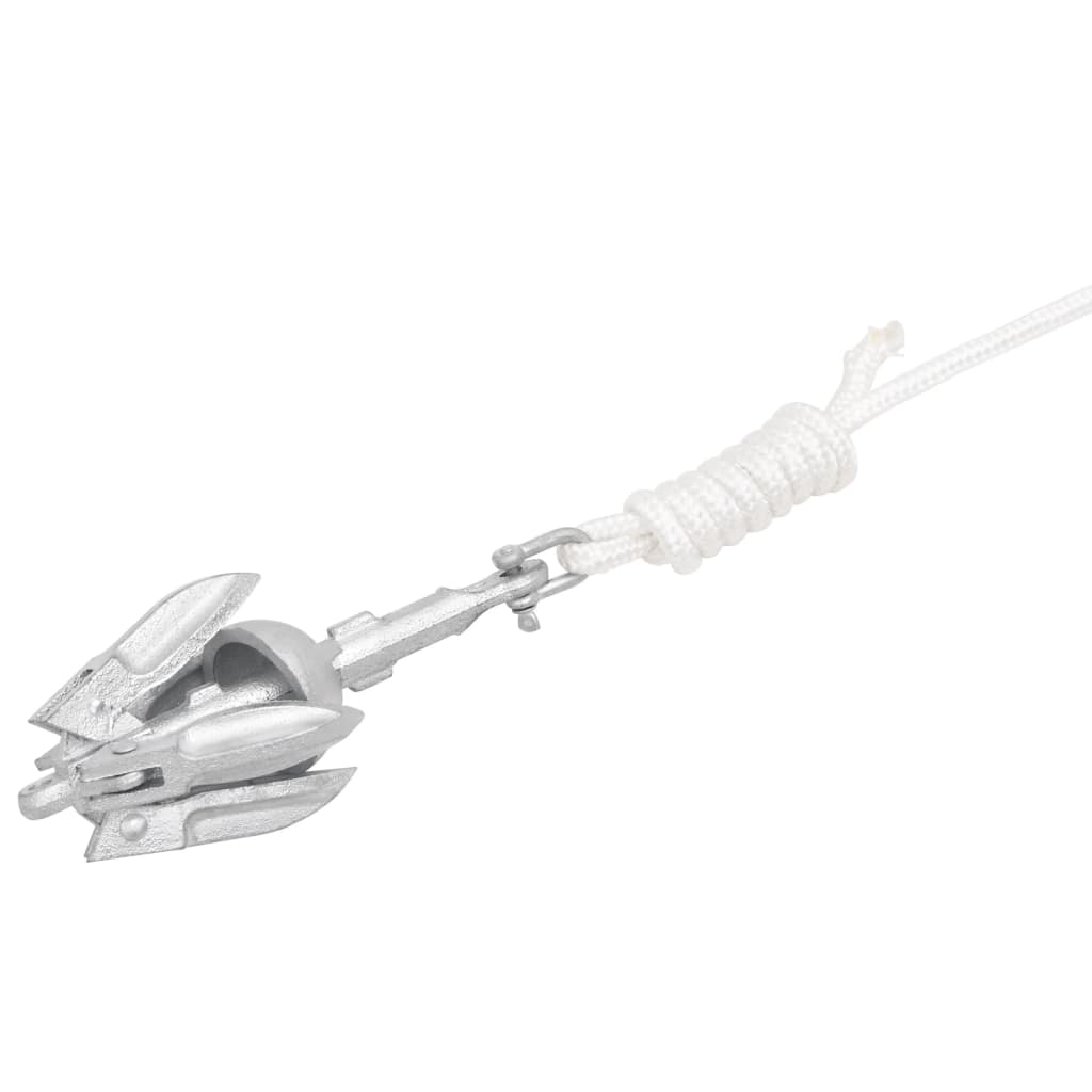 Anker Inklapbaar 0,7 Kg Smeedijzer Zilverkleurig 0.7 kg met touw