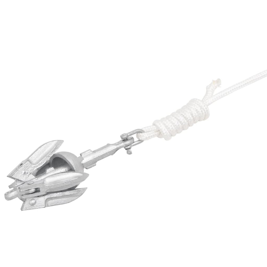 Anker Inklapbaar 0,7 Kg Smeedijzer Zilverkleurig 0.7 kg met touw