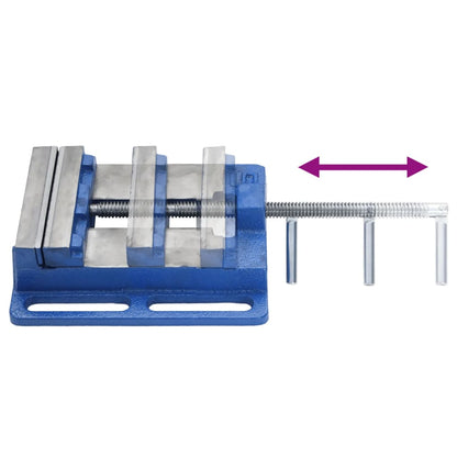 Bankschroef Voor Kolomboormachine Gietijzer Blauw 121 mm