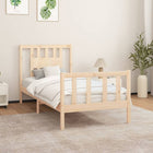 Bedframe Met Hoofdbord Massief Grenenhout 100 x 200 cm Naturel