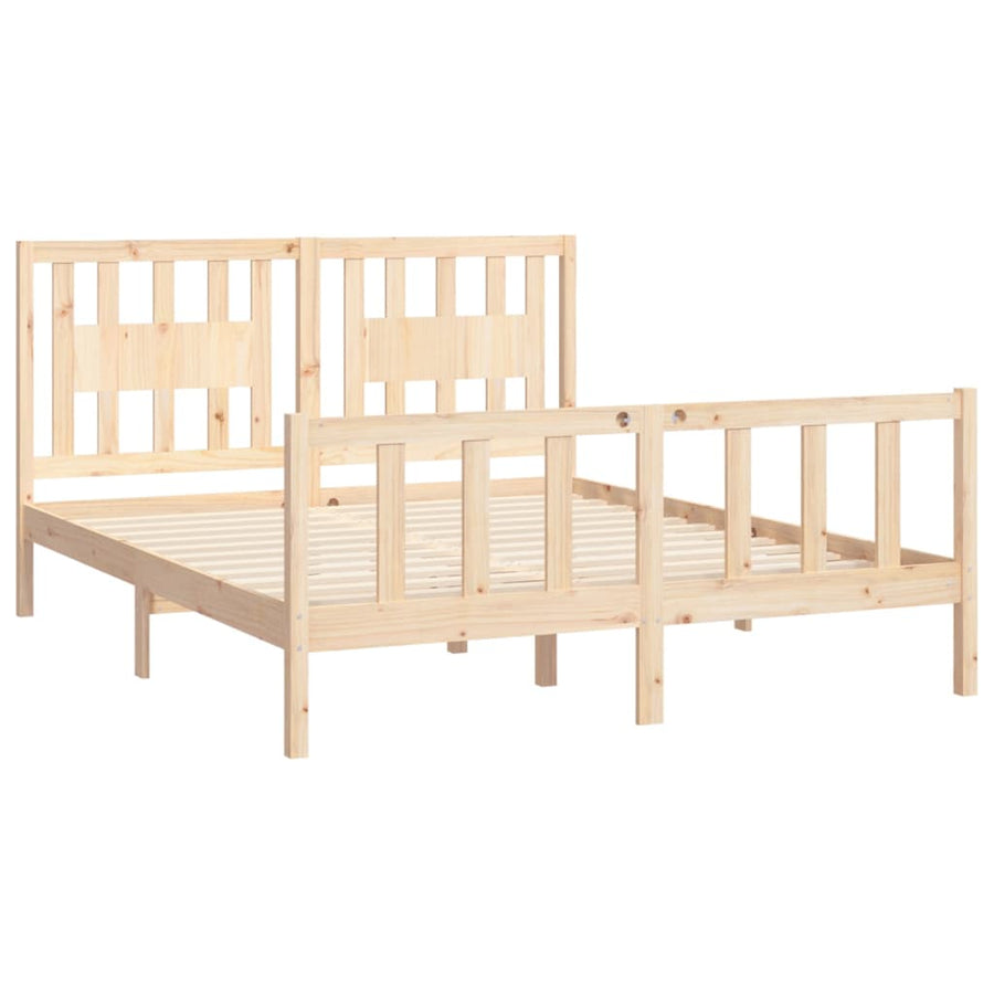 Bedframe Met Hoofdbord Massief Grenenhout 160 x 200 cm Naturel