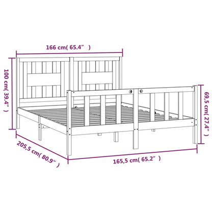 Bedframe Met Hoofdbord Massief Grenenhout 160 x 200 cm Naturel