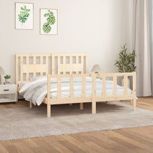 Bedframe Met Hoofdbord Massief Grenenhout 160 x 200 cm Naturel