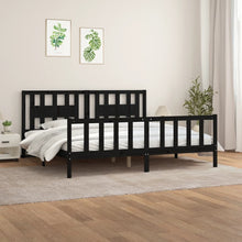 Bedframe Met Hoofdbord Massief Grenenhout 200 x 200 cm Zwart