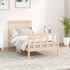 Bedframe Met Hoofdbord Massief Grenenhout 100 x 200 cm Naturel